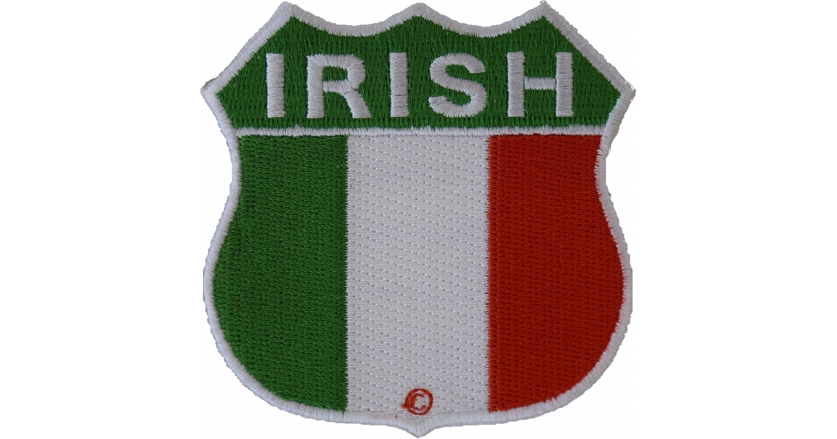 Iron On Irish Flag Shield Patch Embroidered Patches by Ivamis Patches